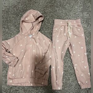 Pink and white heart sweatsuit